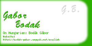 gabor bodak business card